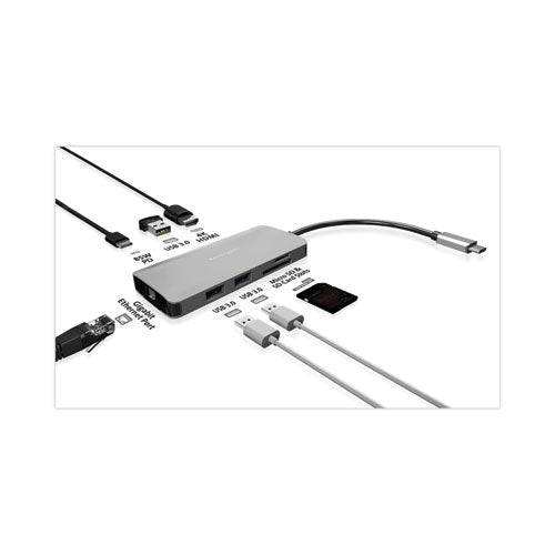 Image of Kensington® UH1400P USB-C 8-in-1 Driverless Mobile Hub, Gray