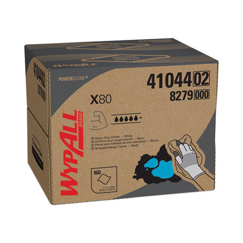 Image of WypAll® X80 Cloths, HYDROKNIT, BRAG Box, 11.1 x 16.8, White, 160/Carton