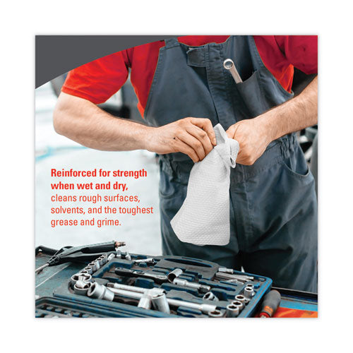 Image of WypAll® X80 Cloths, HYDROKNIT, BRAG Box, 11.1 x 16.8, White, 160/Carton