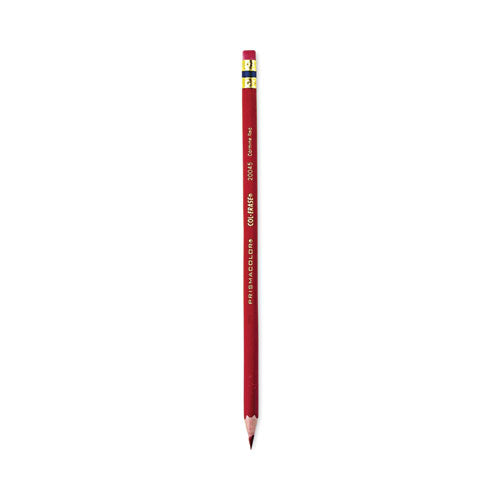 Image of Prismacolor® Col-Erase Pencil with Eraser, 0.7 mm, 2B, Carmine Red Lead, Carmine Red Barrel, Dozen