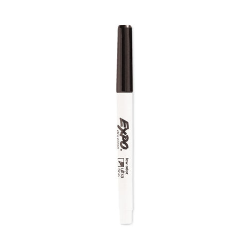 Image of EXPO® Low-Odor Dry-Erase Marker, Extra-Fine Bullet Tip, Black, 4/Pack