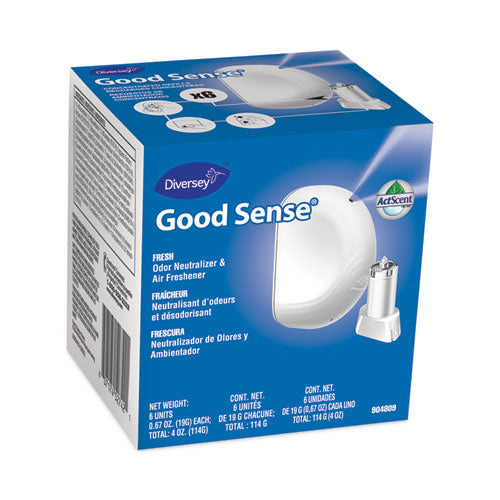 Image of Diversey Good Sense Automatic Spray System, Fresh Scent, Yellow, 0.67 Oz Cartridge, 12/carton