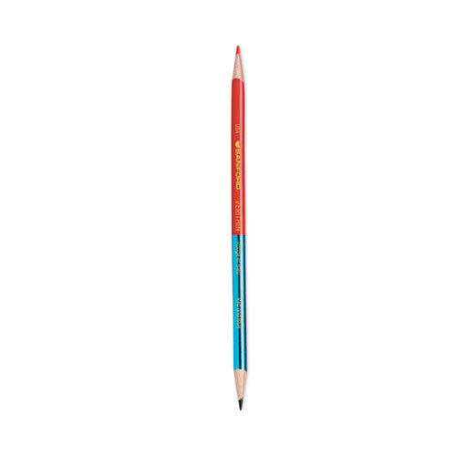Image of Prismacolor® Verithin Dual-Ended Two-Color Pencils, 2 Mm, Blue/red Lead, Blue/red Barrel, Dozen
