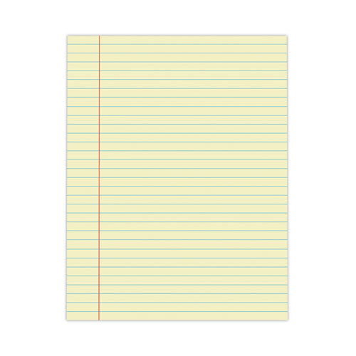Image of Universal® Glue Top Pads, Wide/legal Rule, 50 Canary-Yellow 8.5 X 11 Sheets, Dozen