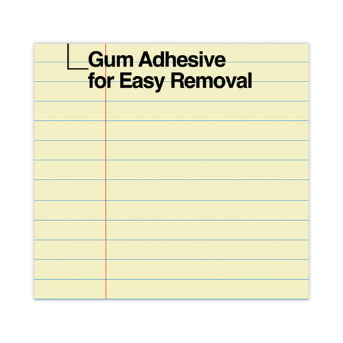Image of Universal® Glue Top Pads, Wide/legal Rule, 50 Canary-Yellow 8.5 X 11 Sheets, Dozen