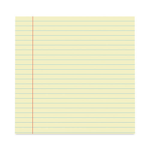 Image of Universal® Glue Top Pads, Wide/legal Rule, 50 Canary-Yellow 8.5 X 11 Sheets, Dozen