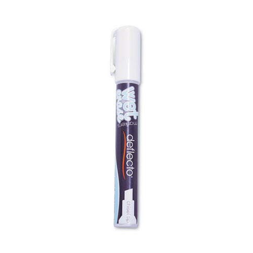 Image of deflecto® Wet Erase Markers, Medium Chisel Tip, White, 4/pack