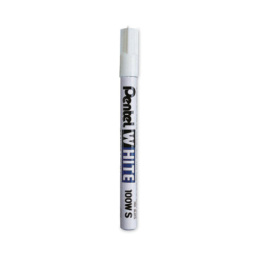 Image of Pentel® White Permanent Marker, Fine Bullet Tip, White