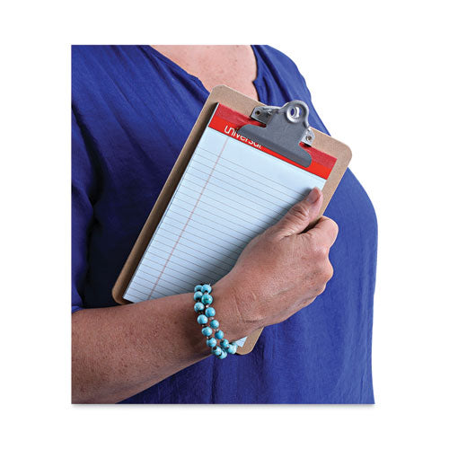 Image of Universal® Hardboard Clipboard, 0.75" Clip Capacity, Holds 5 x 8 Sheets, Brown