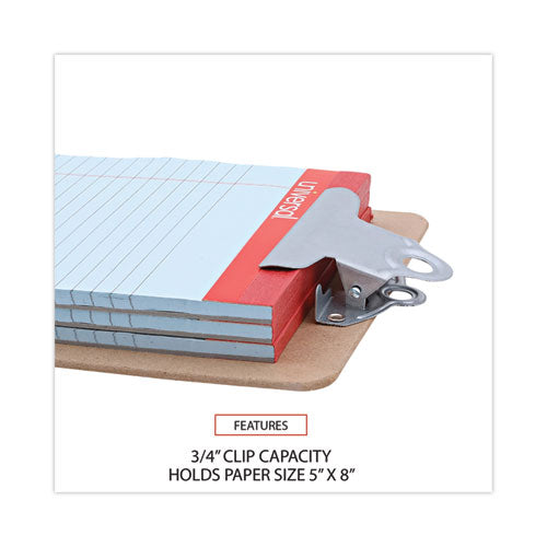 Image of Universal® Hardboard Clipboard, 0.75" Clip Capacity, Holds 5 x 8 Sheets, Brown, 3/Pack