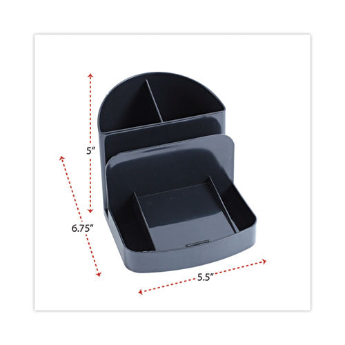 Image of Universal® Deluxe Message Center, 6 Compartments, Plastic, 5.5 x 6.75 x 5, Black
