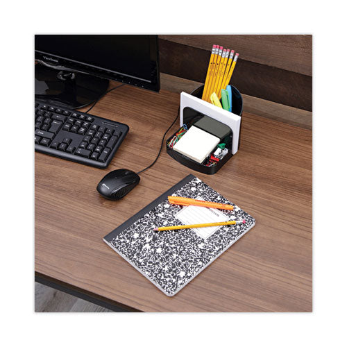 Image of Universal® Deluxe Message Center, 6 Compartments, Plastic, 5.5 x 6.75 x 5, Black