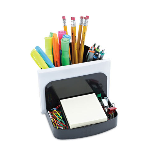 Image of Universal® Deluxe Message Center, 6 Compartments, Plastic, 5.5 x 6.75 x 5, Black