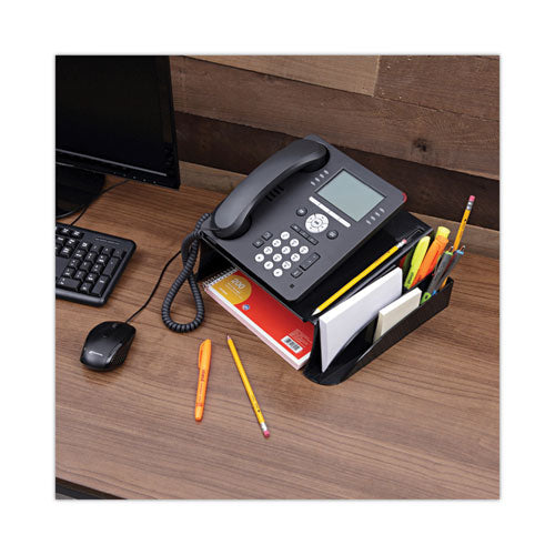 Image of Universal® Recycled Telephone Stand And Message Center, 12.25 X 10.5 X 5.25, Black