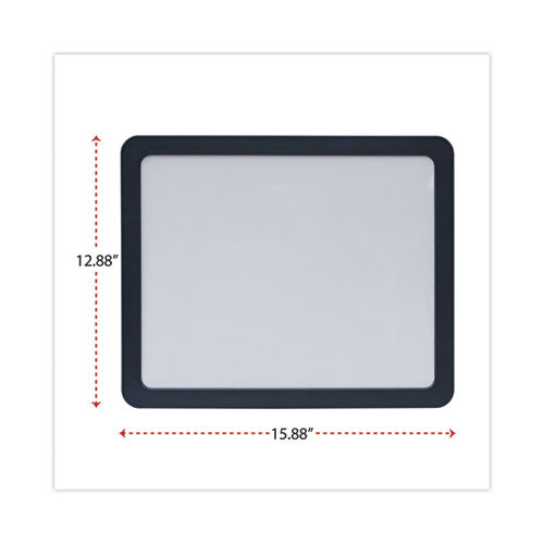 Image of Universal® Recycled Cubicle Dry Erase Board, 15.88" x 12.88", White Surface, Charcoal Gray Plastic Frame