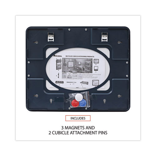 Image of Universal® Recycled Cubicle Dry Erase Board, 15.88" x 12.88", White Surface, Charcoal Gray Plastic Frame