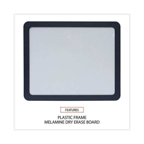 Image of Universal® Recycled Cubicle Dry Erase Board, 15.88" x 12.88", White Surface, Charcoal Gray Plastic Frame
