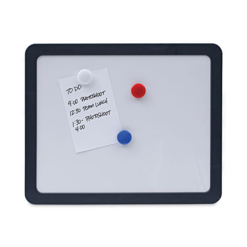 Image of Universal® Recycled Cubicle Dry Erase Board, 15.88" x 12.88", White Surface, Charcoal Gray Plastic Frame