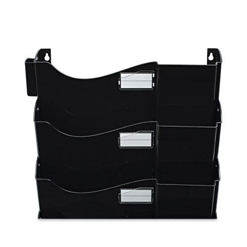 Image of Universal® Grande Central Filing System, 7 Sections, Legal/Letter Size, Wall Mount, 16" x 4.75" x 38.25", Black, 7/Pack