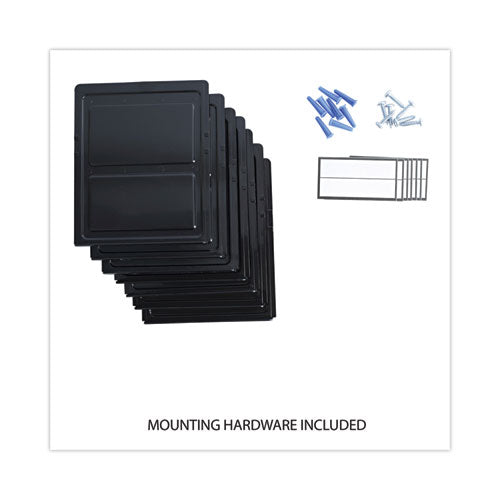 Image of Universal® Grande Central Filing System, 7 Sections, Legal/Letter Size, Wall Mount, 16" x 4.75" x 38.25", Black, 7/Pack