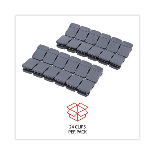 Image of Universal® Deluxe Recycled Cubicle Clips, 40 Sheet Capacity, Charcoal, 24/Pack