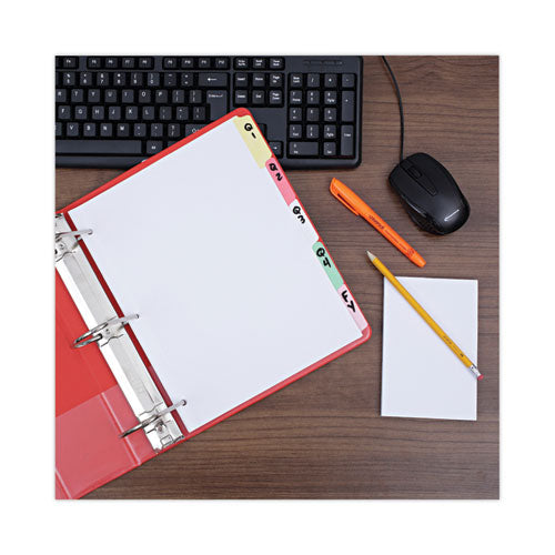 Image of Universal® Deluxe Write-On/Erasable Tab Index, 5-Tab, 11 x 8.5, White, Assorted Tabs, 1 Set