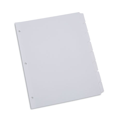 Image of Universal® Deluxe Write-On/Erasable Tab Index, 8-Tab, 11 x 8.5, White, White Tabs, 1 Set