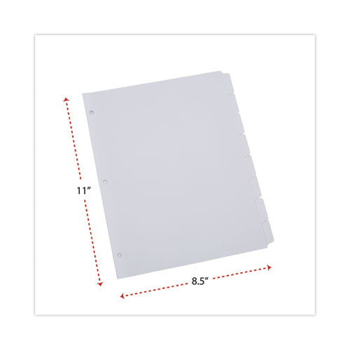 Image of Universal® Deluxe Write-On/Erasable Tab Index, 8-Tab, 11 x 8.5, White, White Tabs, 1 Set