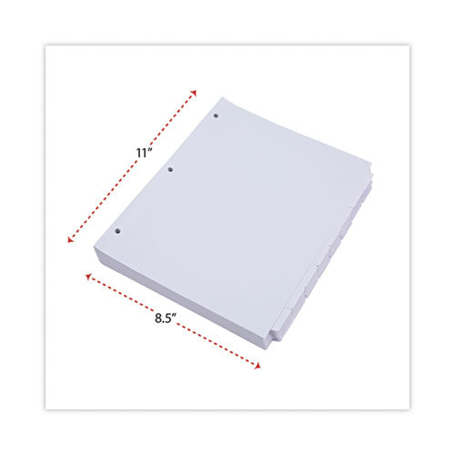 Image of Universal® Self-Tab Index Dividers, 8-Tab, 11 X 8.5, White, 24 Sets