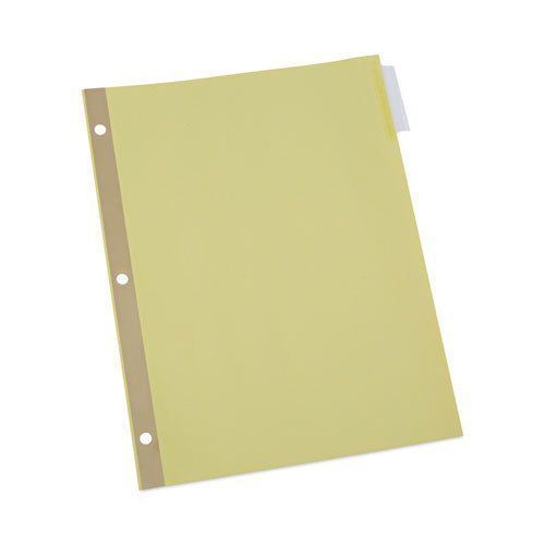 Image of Universal® Deluxe Extended Insertable Tab Indexes, 5-Tab, 11 x 8.5, Buff, Clear Tabs, 24 Sets
