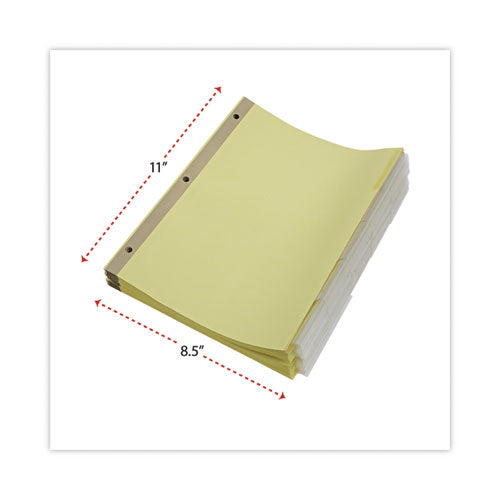 Image of Universal® Deluxe Extended Insertable Tab Indexes, 5-Tab, 11 x 8.5, Buff, Clear Tabs, 24 Sets