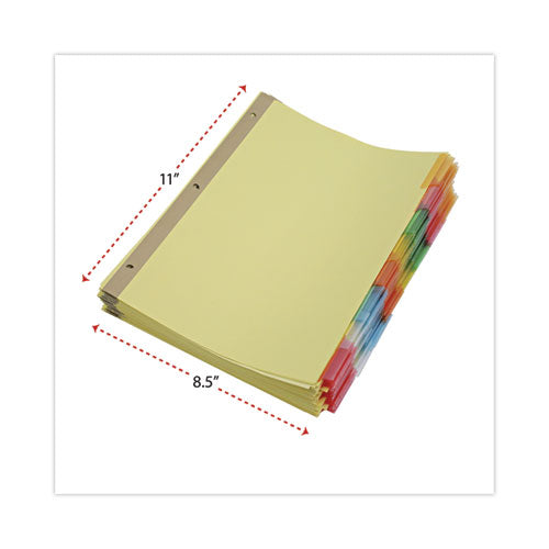 Image of Universal® Deluxe Extended Insertable Tab Indexes, 8-Tab, 11 x 8.5, Buff, Assorted Tabs, 24 Sets