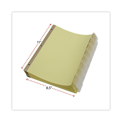 Image of Universal® Deluxe Extended Insertable Tab Indexes, 8-Tab, 11 x 8.5, Buff, Clear Tabs, 24 Sets