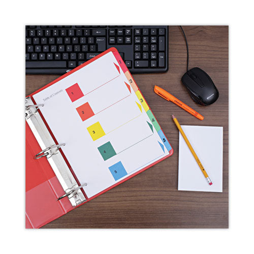 Image of Universal® Deluxe Table Of Contents Dividers For Printers, 5-Tab, 1 To 5; Table Of Contents, 11 X 8.5, White, 6 Sets