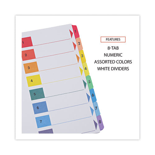 Image of Universal® Deluxe Table Of Contents Dividers For Printers, 8-Tab, 1 To 8; Table Of Contents, 11 X 8.5, White, 6 Sets