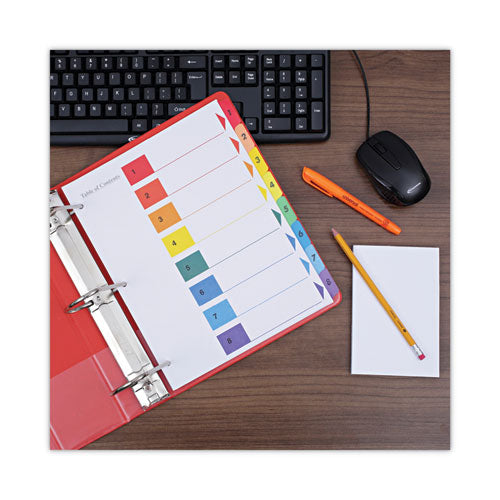 Image of Universal® Deluxe Table Of Contents Dividers For Printers, 8-Tab, 1 To 8; Table Of Contents, 11 X 8.5, White, 6 Sets