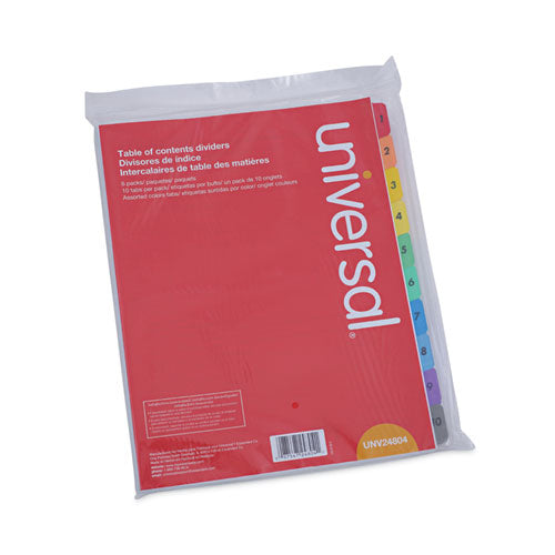 Image of Universal® Deluxe Table Of Contents Dividers For Printers, 10-Tab, 1 To 10; Table Of Contents, 11 X 8.5, White, 6 Sets