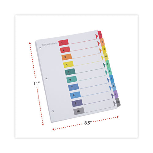 Image of Universal® Deluxe Table Of Contents Dividers For Printers, 10-Tab, 1 To 10; Table Of Contents, 11 X 8.5, White, 6 Sets