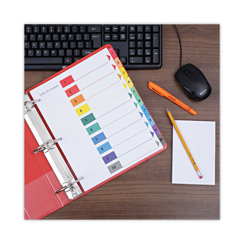 Image of Universal® Deluxe Table Of Contents Dividers For Printers, 10-Tab, 1 To 10; Table Of Contents, 11 X 8.5, White, 6 Sets
