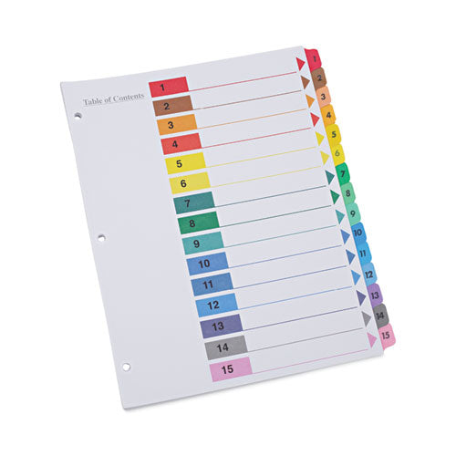 Image of Universal® Deluxe Table Of Contents Dividers For Printers, 15-Tab, 1 To 15; Table Of Contents, 11 X 8.5, White, 6 Sets