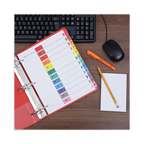 Image of Universal® Deluxe Table Of Contents Dividers For Printers, 12-Tab, 1 To 12; Table Of Contents, 11 X 8.5, White, 6 Sets