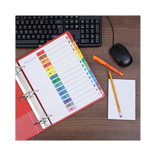 Image of Universal® Deluxe Table Of Contents Dividers For Printers, 15-Tab, 1 To 15; Table Of Contents, 11 X 8.5, White, 6 Sets