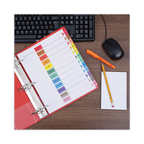 Image of Universal® Deluxe Table Of Contents Dividers For Printers, 12-Tab, Jan. To Dec., 11 X 8.5, White, 1 Set