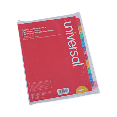 Image of Universal® Deluxe Table Of Contents Dividers For Printers, 26-Tab, A To Z, 11 X 8.5, White, 1 Set