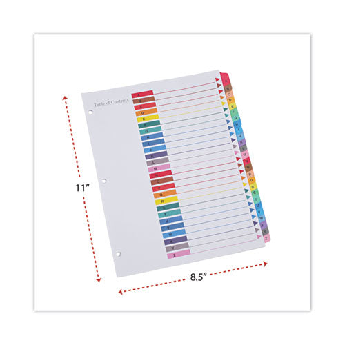 Image of Universal® Deluxe Table Of Contents Dividers For Printers, 26-Tab, A To Z, 11 X 8.5, White, 1 Set