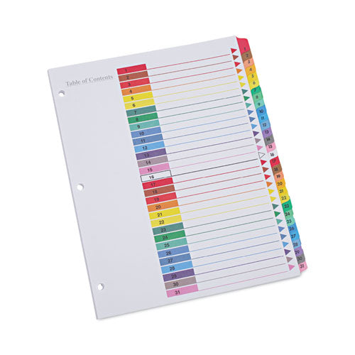 Image of Universal® Deluxe Table Of Contents Dividers For Printers, 31-Tab, 1 To 31, 11 X 8.5, White, 1 Set