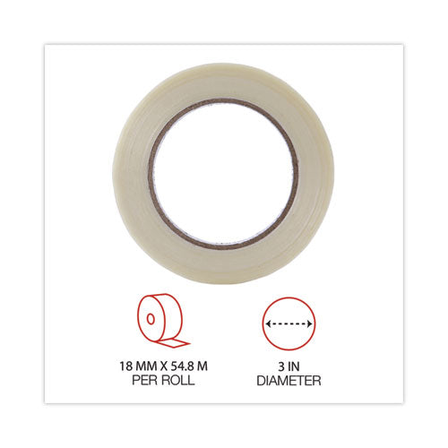 Image of Universal® 120# Utility Grade Filament Tape, 3" Core, 18 Mm X 54.8 M, Clear