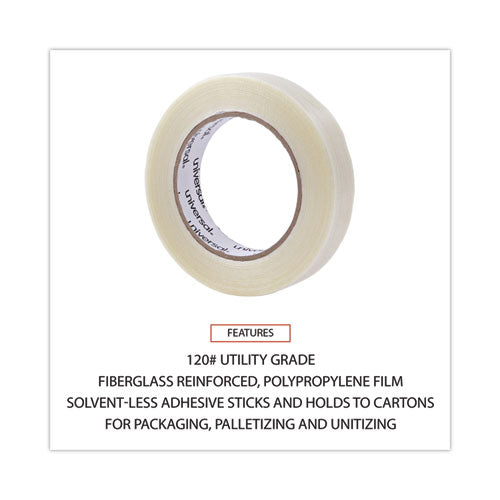 Image of Universal® 120# Utility Grade Filament Tape, 3" Core, 24 Mm X 54.8 M, Clear