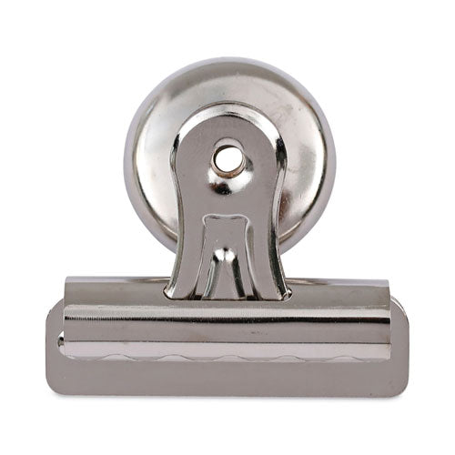 Image of Universal® Bulldog Magnetic Clips, Medium, Nickel, 12/Pack