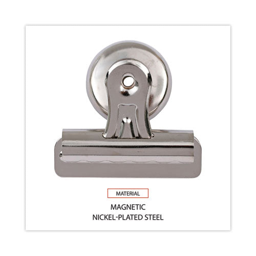 Image of Universal® Bulldog Magnetic Clips, Medium, Nickel, 12/Pack